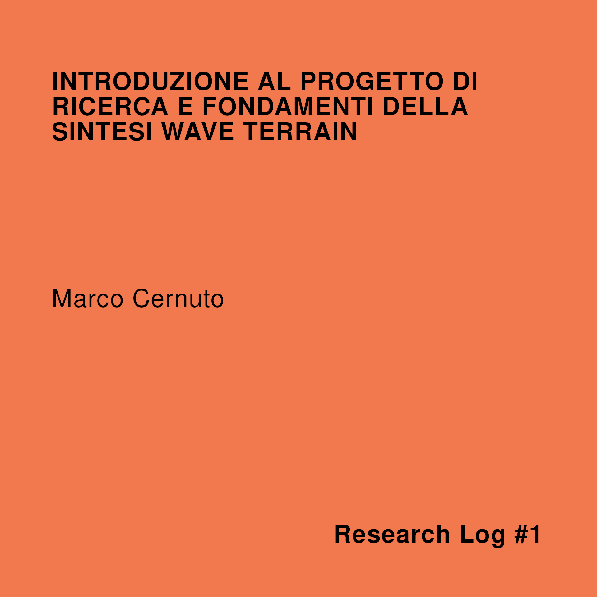 Introduzione al progetto di ricerca e fondamenti della Sintesi Wave Terrain